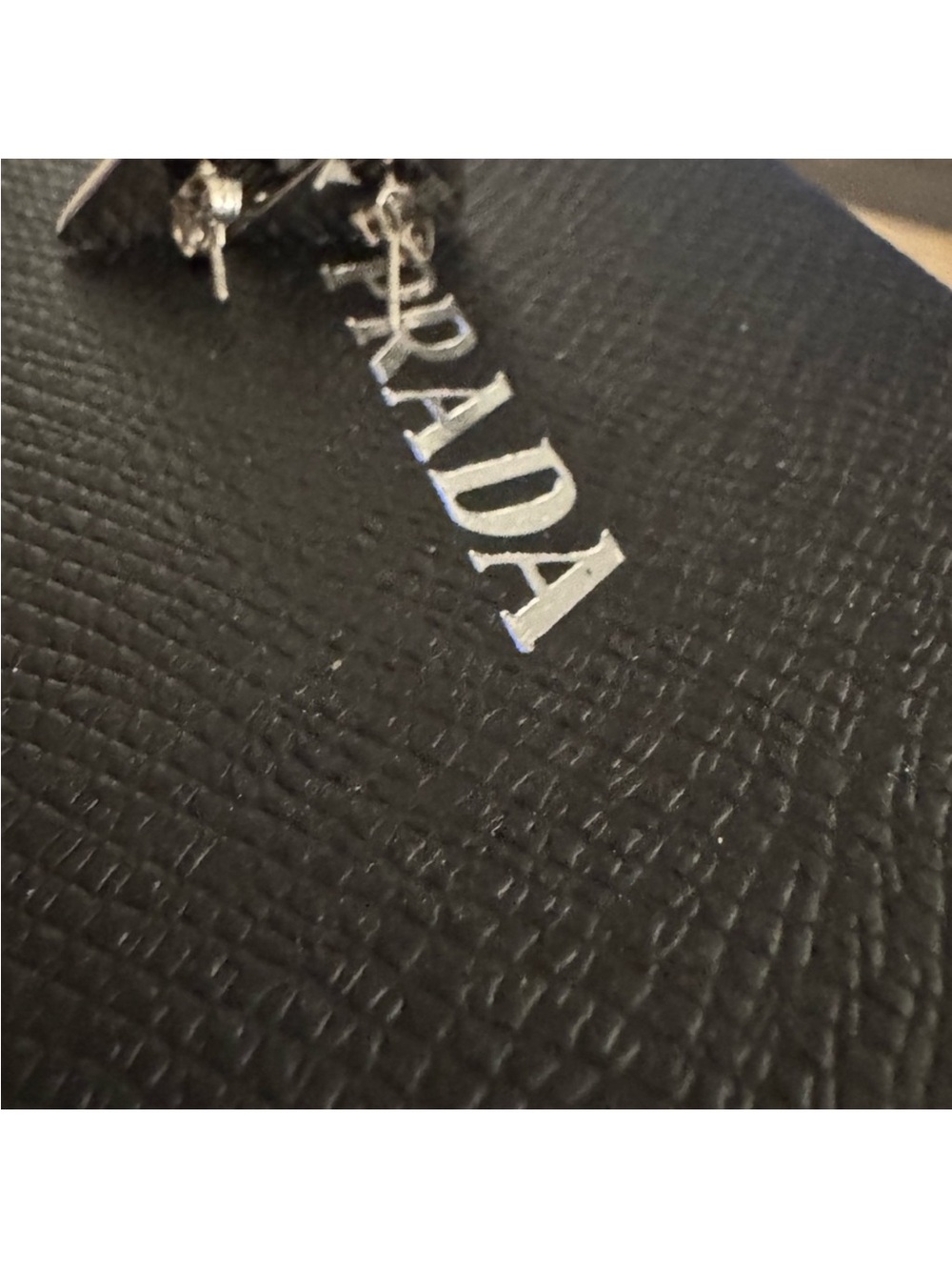Prada Black Triangle Logo earrings - Prada Milano - Picture 4 of 7
